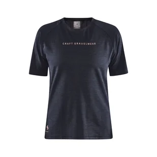 Damska Koszulka z krótkim rękawem CRAFT ADV GRAVEL SS TEE W 1913184-999200 – Czarny - Koszulki i topy damskie - miniaturka - grafika 1