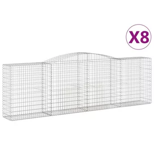 Kosze gabionowe, 8 szt, 400x50x120/140 cm, galwanizowane żelazo - Ogrodzenia - miniaturka - grafika 3