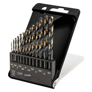Graphite Wiertła do metalu HSS-CNC, 124°, "Pro-Tec", 1.5 - 6.5 mm, zestaw 13 szt. TOP-55H088 - Wiertła - miniaturka - grafika 1