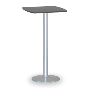 B2B Partner Stolik wysoki Olympo II, 660 x 660 mm, szara podstawa, płyta antracyt 423289 - Stoły i stoliki do biura - miniaturka - grafika 1