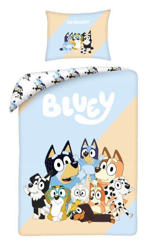 Pościel dziecięca Bluey 160 x 200 cm Halantex 100% bawełna Bingo pieski