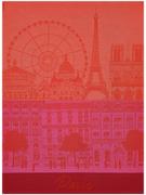 Ściereczki, gąbki, czyściki - Le Jacquard Fran ais Ściereczka kuchenna Paris Panorama Czerwona - miniaturka - grafika 1