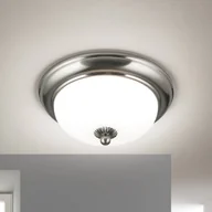 Lampy sufitowe - ORION Lampa sufitowa Empire, Ø 26,5 cm, matowy nikiel, matowe opalowe szkło - miniaturka - grafika 1