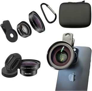 Uniwersalny obiektyw Supero na Telefonu tablet, 2w1 Makro + Szerokokątny, Klips Montażowy - Akcesoria fotograficzne - miniaturka - grafika 1
