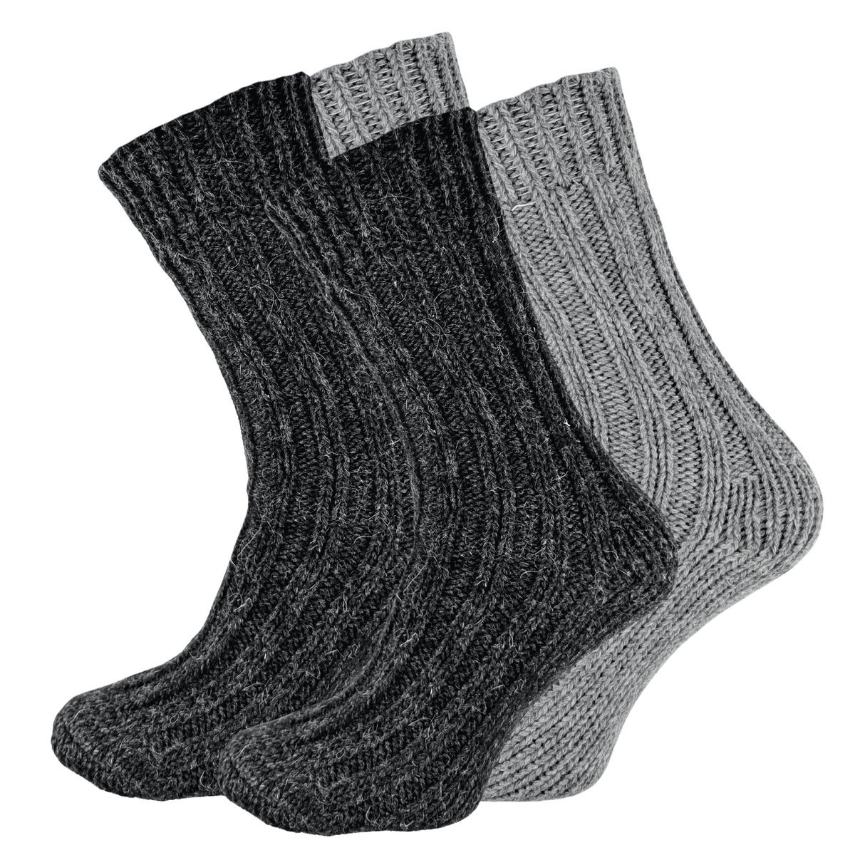 Damskie Skarpety wełniane 2 pary 35/38 z Wełną z alpaki Grube Oddychające CIEPŁE