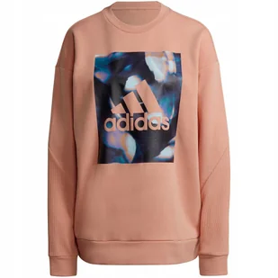 Bluza damska adidas Youforyou Sweatshirt morelowa HA2431 S - Bluzy damskie - miniaturka - grafika 1