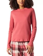 Koszulki i topy damskie - Schiesser Damska Koszulka z Długim Rękawem, Górna Część Piżamowa, Czerwono-Brązowa, 38 - miniaturka - grafika 1