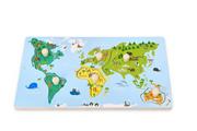 Układanki dla dzieci - AdamToys Układanka z uchwytami mapa świata N2014 - miniaturka - grafika 1