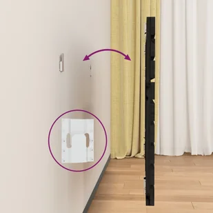 Wezgłowie łóżka, czarne, 96x3x63 cm, lite drewno sosnowe Lumarko! - Inne meble do sypialni - miniaturka - grafika 7