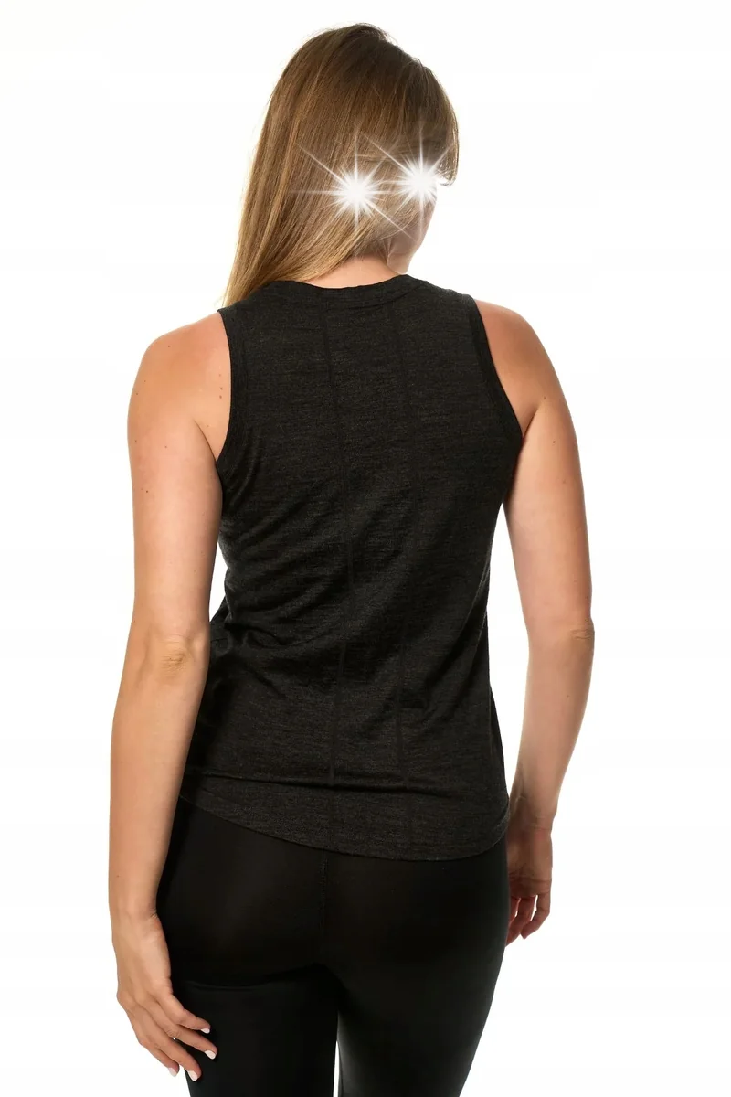 Damska koszulka na ramiączkach top bokserka sportowa Merino szara r. XXL