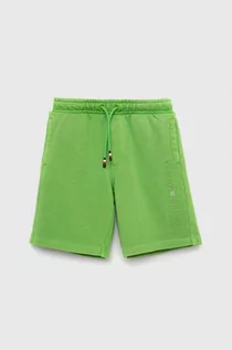 Spodnie i spodenki dla chłopców - Tommy Hilfiger szorty dziecięce kolor zielony regulowana talia - grafika 1