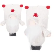 Ozdoby bożonarodzeniowe - Skrzat 8cm ozdoba świąteczna, krasnal świąteczny, gnom kolorom biały CA0624 - miniaturka - grafika 1