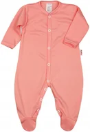 Pajacyki dla niemowląt - PAJAC pajacyk z BAWEŁNY ORGANICZNEJ certyfikat GOTS Słodki RÓŻ r 62 KLEKLE - miniaturka - grafika 1