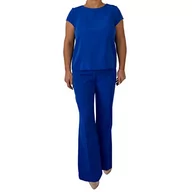 Spodnie damskie - Spodnie z Crease Flared Trousers Victoria Rosehill, rozmiar 44, niebieskie, królewskie, eleganckie spodnie damskie, Blue Royal, 44 - miniaturka - grafika 1