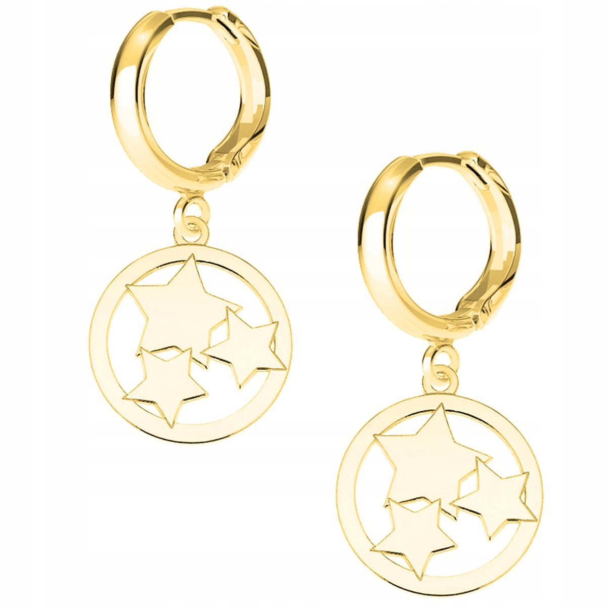Kolczyki złote Gwiazdki Gwiazda Koło 925