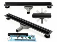 Odpływy liniowe - REA-G6992 Neo Slim Pro-500 Black Odpływ liniowy + syfon + nóżki + mankiet uszczelniający - miniaturka - grafika 1