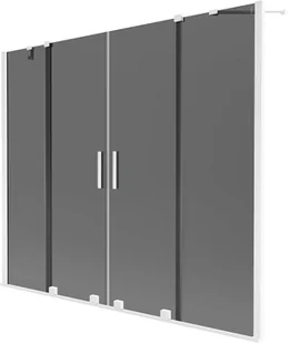 Mexen Velar Duo parawan nawannowy 2-skrzydłowy rozsuwany 200 x 150 cm, grafit, biały - 896-200-000-42-20 - Parawany nawannowe - miniaturka - grafika 1