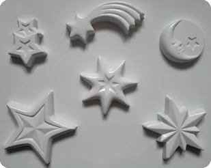 Forma do odlewów gipsu, gwiazdki, 6 elementów - Akcesoria rzeźbiarskie - miniaturka - grafika 1