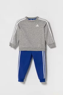 Dresy i komplety dla dziewczynek - adidas dres dziecięcy kolor szary - grafika 1