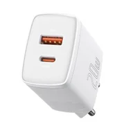 Ładowarki do telefonów - Baseus Compact szybka ładowarka sieciowa USB / USB Typ C 20W 3A Power Delivery Quick Charge 3.0 biały (CCXJ-B02) - miniaturka - grafika 1