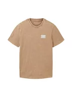 Koszulki męskie - TOM TAILOR Męski t-shirt w spranym wyglądzie, 24048 - Desert Fawn, S - miniaturka - grafika 1