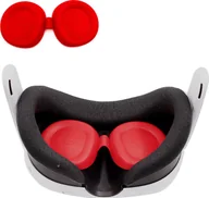 Akcesoria VR - Vortex Virtual Reality Silikonowe ochronki na soczewki do Meta Quest 3 Czerwone - miniaturka - grafika 1