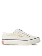 Buty dla dziewczynek - Pepe Jeans Tenisówki Ottis Platform Girl Biały - miniaturka - grafika 1