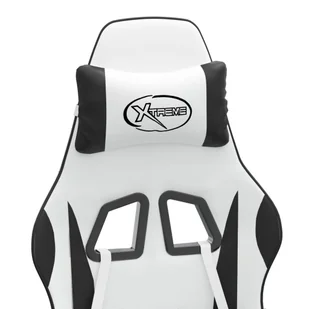 Lumarko Fotel gamingowy z podnóżkiem, biało-czarny, sztuczna skóra - Fotele gamingowe - miniaturka - grafika 12