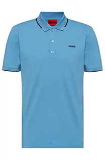 Koszulki męskie - HUGO męska koszulka polo, Medium Blue421., L - grafika 1