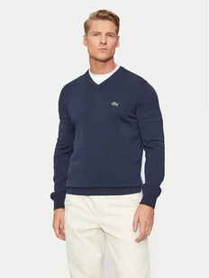 Lacoste Sweter AH1951 Granatowy Regular Fit - Swetry męskie - miniaturka - grafika 1
