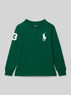Koszulki dla chłopców - Bluzka z długim rękawem, wyhaftowanym logo i okrągłym dekoltem - miniaturka - grafika 1