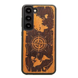 Drewniane Etui Bewood Samsung Galaxy S23 RÓŻA WIATRÓW MERBAU - Etui i futerały do telefonów - miniaturka - grafika 1