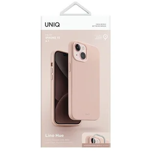 Etui UNIQ Lino Hue Apple iPhone 15 MagClick Charging różowy/blush pink - Etui i futerały do telefonów - miniaturka - grafika 6