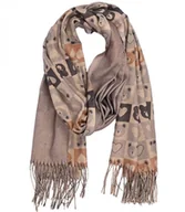 Apaszki i szaliki damskie - Ciepły stylowy szal szalik wzór w misie błyszcząca nitka miękki 180x70 cm - miniaturka - grafika 1