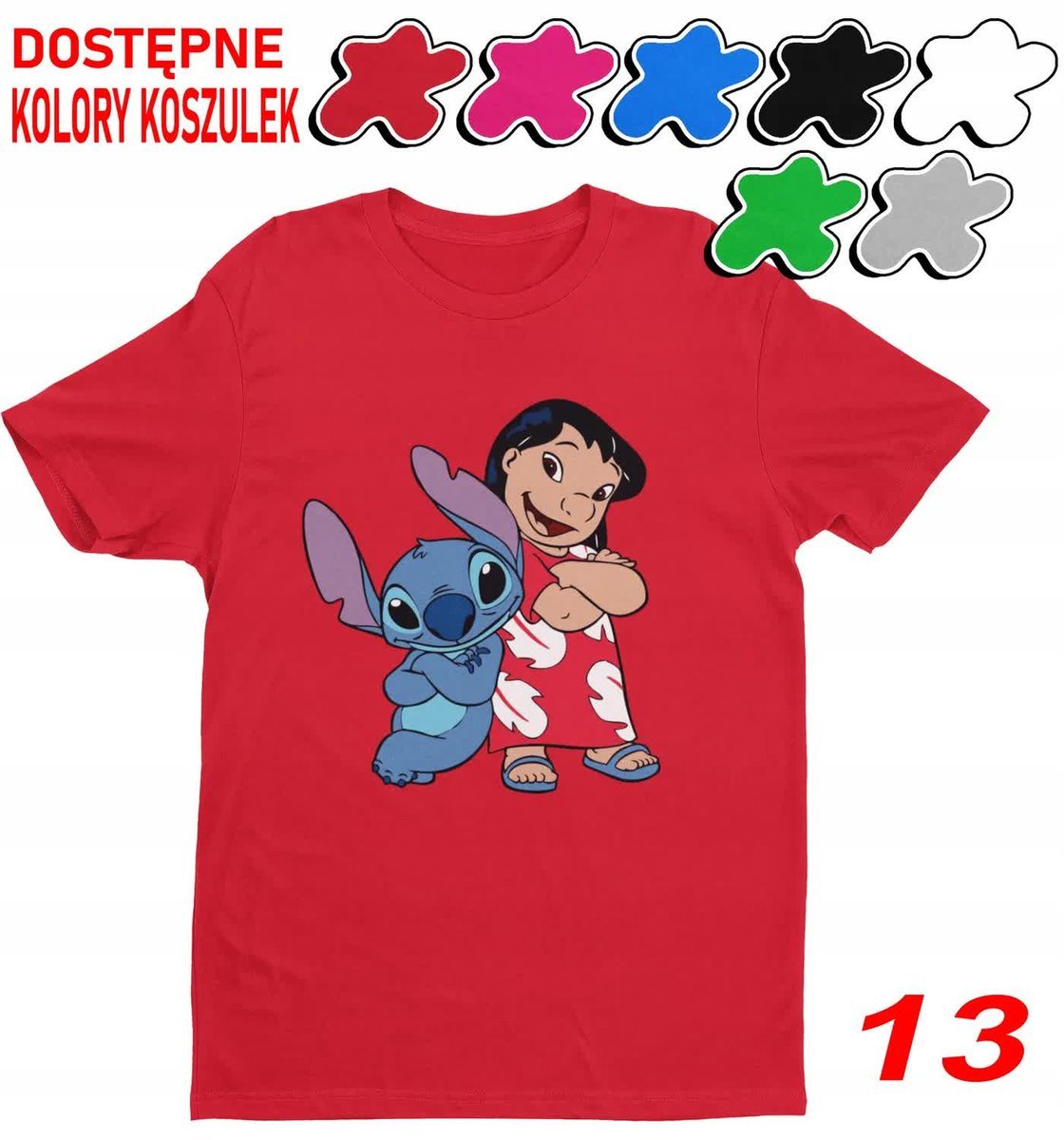 Dziecięca Koszulka Z Nadrukiem Duży Wybór Lilo I Stitch Stich -M 134-140