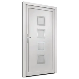 vidaxl Drzwi wejściowe, białe, 108x208 cm, PVC 8720845887001 - Drzwi zewnętrzne - miniaturka - grafika 5