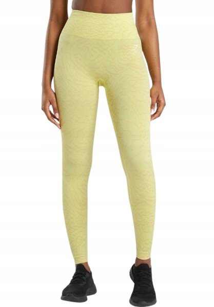 GYMSHARK LEGGINSY DAMSKIE SPORTOWE ŻÓŁTE Z LOGO L 0Z3E8_B* L 0Z3
