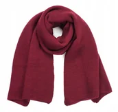 Apaszki i szaliki damskie - Szalik Damski Zimowy Miękki Bordowy Klasyczny Elegancki Casualowy Polski - miniaturka - grafika 1
