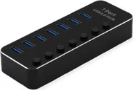 Huby USB - HUB USB Roline Koncentrator USB 3.2 Gen 1 do notebooków ROLINE, 7 portów z możliwością indywidualnego przełączania 14.02.5057 - miniaturka - grafika 1