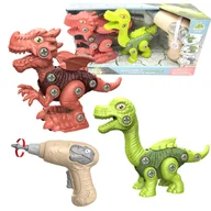 Zabawki interaktywne dla dzieci - Zestaw Dinozaurów Do Skręcania Z Wkrętarką I Śrubokrętem Dinozaur Układanka - miniaturka - grafika 1