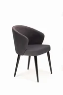 Krzesła - Mirek 5 krzesło tapicerowane szare nogi czarne - miniaturka - grafika 1