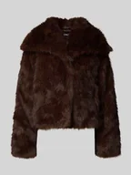 Kurtki damskie - Kurtka ze sztucznego futra o kroju relaxed fit zapięcie na haftkę model ‘DAWN LIFE’ - miniaturka - grafika 1