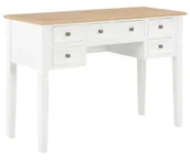 Biurka - Elior Biało-brązowe biurko retro do gabinetu N7-D87 - miniaturka - grafika 1