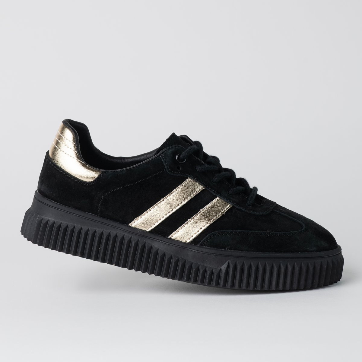 Sneakersy damskie trampki skóra GOODIN GD-XF-199 platforma czarne 36