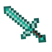 Naklejki na ścianę - KAJAWIS miecz diamentowy 3D w stylu MINECRAFT ozdoby piksele NAKLEJKA dzień dziecka EKO - miniaturka - grafika 1