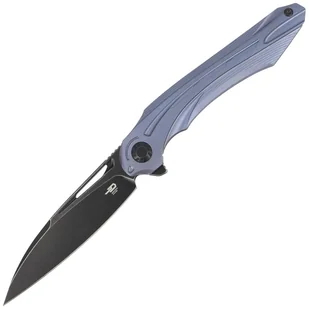 Nóż składany Bestech Wibra Blue Titanium, Black Stonewashed M390 by Kombou (BT2001C) - Noże - miniaturka - grafika 1