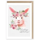 Kartki okolicznościowe i zaproszenia - Kartka okolicznościowa Zając + eko koperta - miniaturka - grafika 1