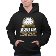 Bluzy męskie - Siatkówka jest bogiem, trening nałogiem, przyjęcie podstawą a atak zabawą - męska bluza na prezent - miniaturka - grafika 1