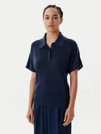 Koszulki i topy damskie - Tommy Hilfiger Polo WW0WW45652 Granatowy Regular Fit - miniaturka - grafika 1