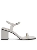 Sandały damskie - Calvin Klein Sandały Block Heel Sandal 75 Lth HW0HW02650 Szary - miniaturka - grafika 1
